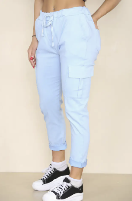 Cargo Bi-stretch Sky Blue Trousers