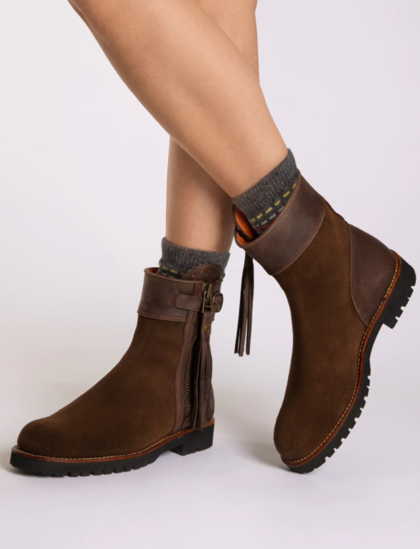 Inclement Cropped Tassel Boot Dark Oak