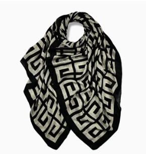 Maze Print Lightweight Scarf