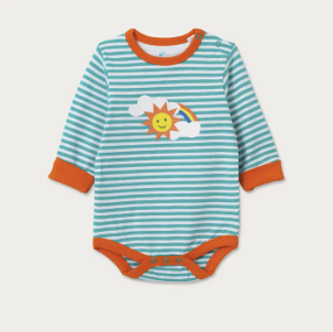 Organic Cotton Turquoise Stripe Bodysuit