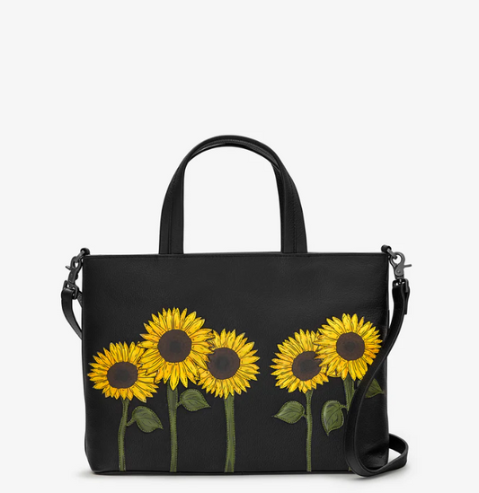 Sunflowers Leather Multiway Grab Bag