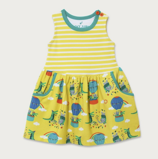 Organic Cotton Hot Air Balloon Print Dress