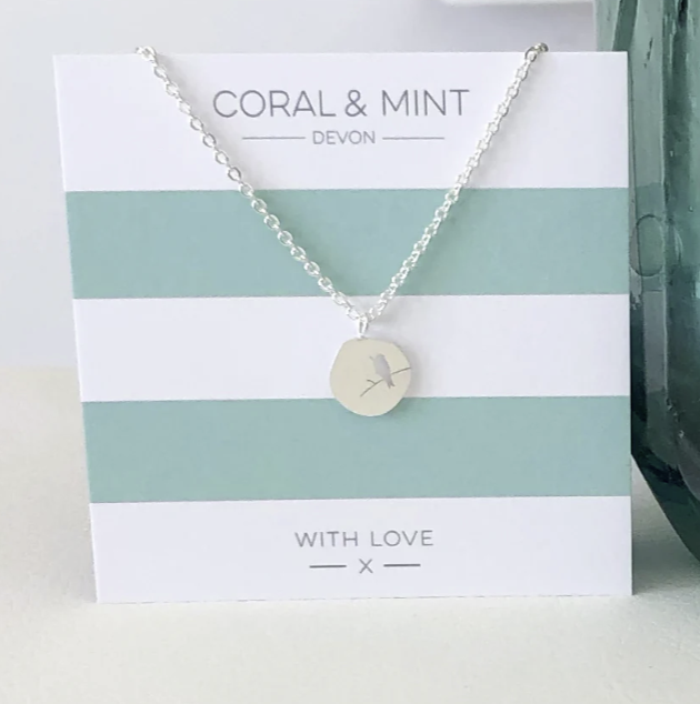 Coral & Mint Birdy Necklace