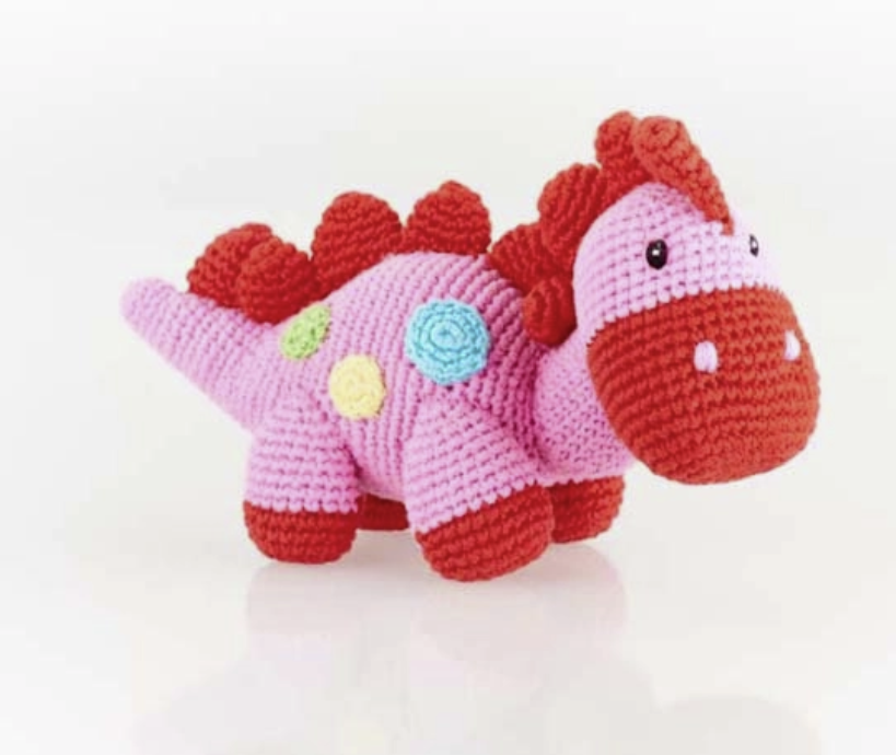 Dinosaur Rattle - Pink