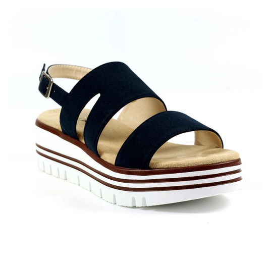 Jocelyn Navy Wedge Sandal