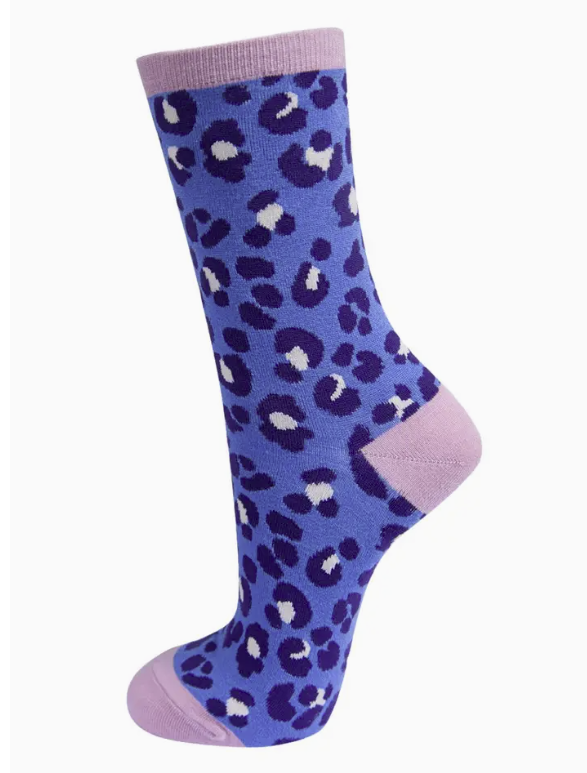 Leopard Print Bamboo Ankle Socks