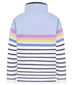 Striped 1/4 Zip Sweatshirt Sky