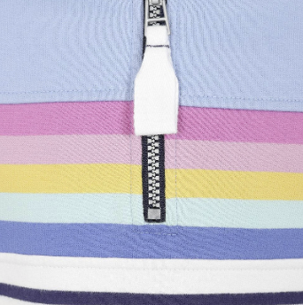 Striped 1/4 Zip Sweatshirt Sky