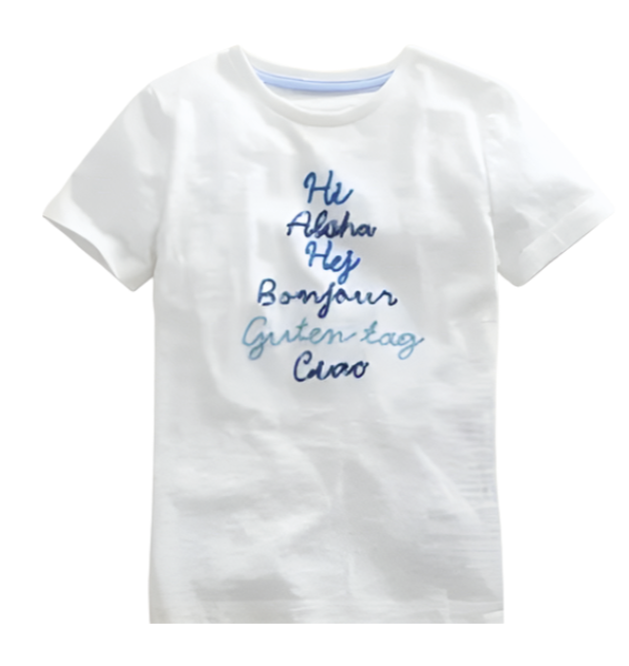 Boden Chain Stitch Hello T-shirt