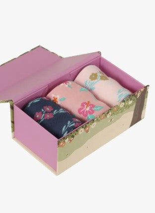 Floral Bamboo Socks Gift Box