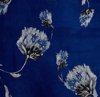 Dusty Miller Flower Print Scarf Navy