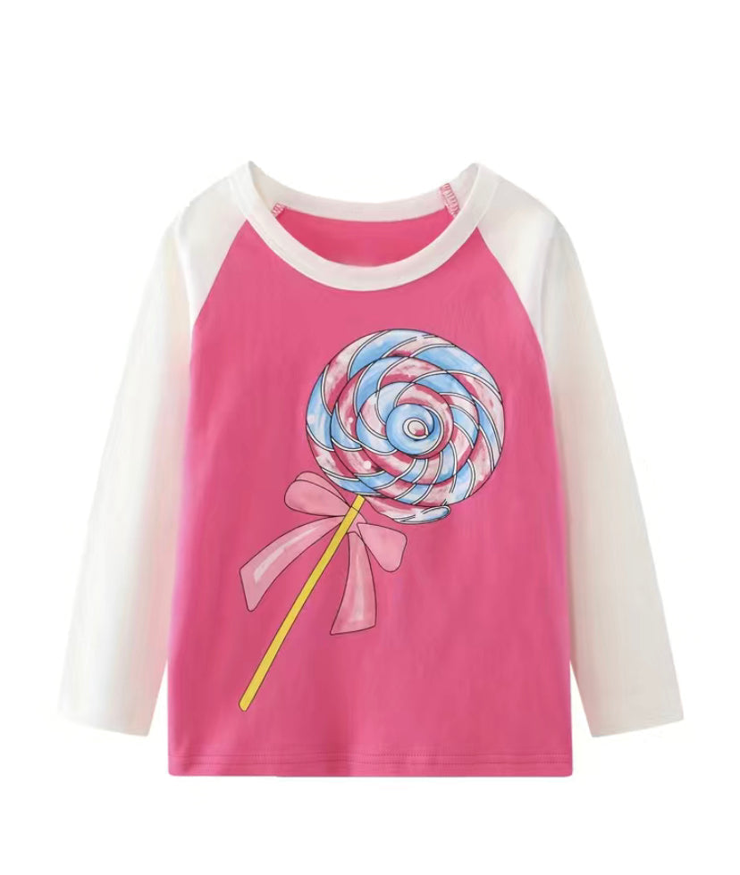Lollipop Design Long Sleeved T-shirt