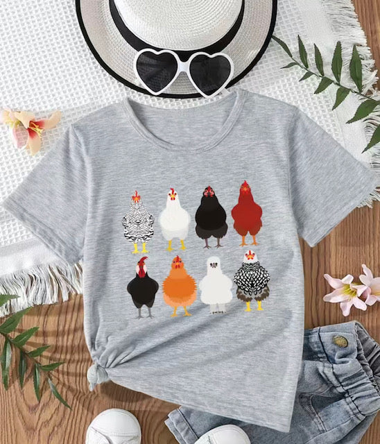 Chicken Motif T-shirt