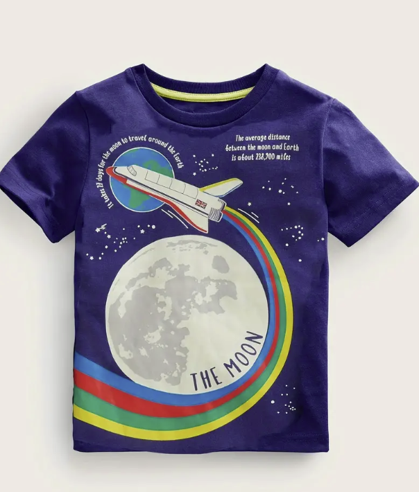 Spaceship and Moon T-shirt